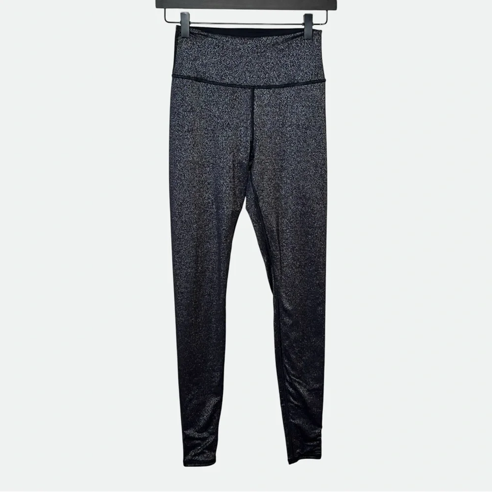 ALO Yoga Black Glitter Women's XS Performance Leggings High Waisted